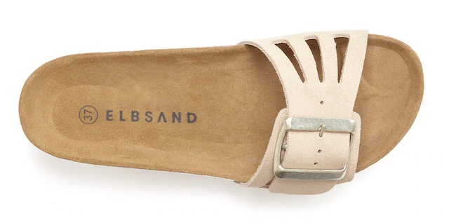 Elbsand Pantolette »Sandale, Mule, offener Schuh, Sommerschuhe, Lederpantolette« aus Leder mit weichem Korkfußbett
