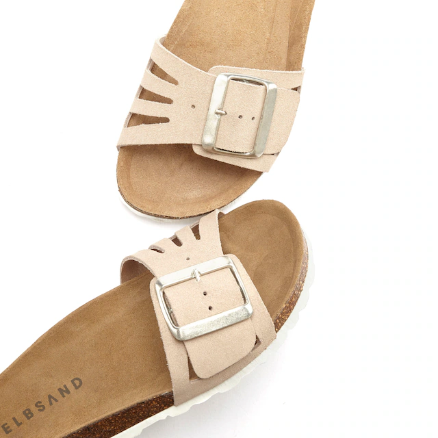 Elbsand Pantolette »Sandale, Mule, offener Schuh, Sommerschuhe, Lederpantolette« aus Leder mit weichem Korkfußbett
