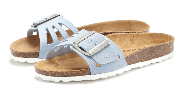 Elbsand Pantolette »Sandale, Mule, offener Schuh, Sommerschuhe, Lederpantolette« aus Leder mit weichem Korkfußbett