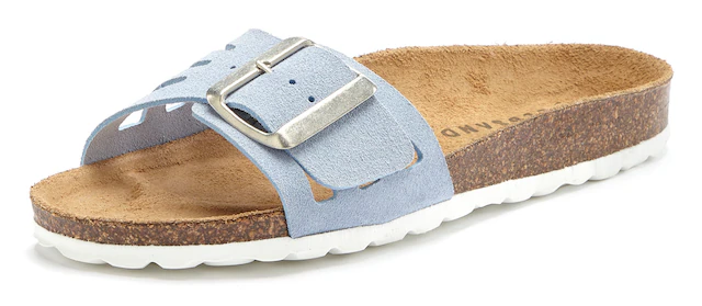 Elbsand Pantolette »Sandale, Mule, offener Schuh, Sommerschuhe, Lederpantolette« aus Leder mit weichem Korkfußbett