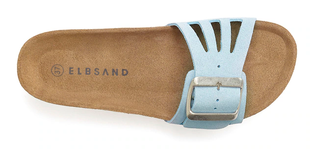 Elbsand Pantolette »Sandale, Mule, offener Schuh, Sommerschuhe, Lederpantolette« aus Leder mit weichem Korkfußbett