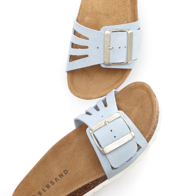 Elbsand Pantolette »Sandale, Mule, offener Schuh, Sommerschuhe, Lederpantolette« aus Leder mit weichem Korkfußbett
