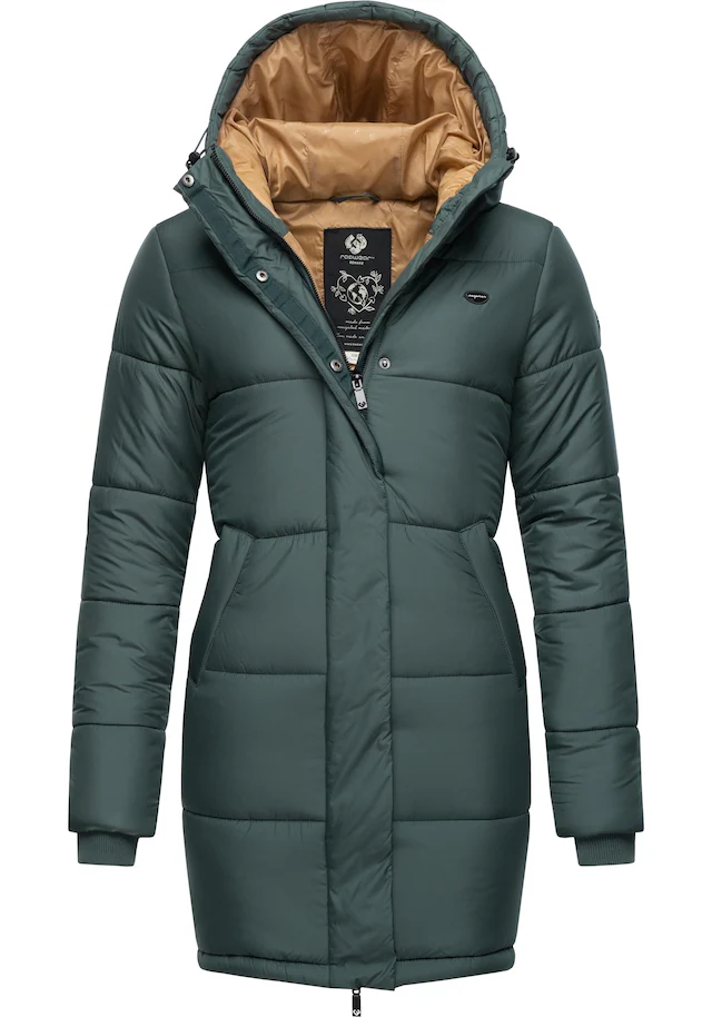 Ragwear Steppmantel »Relive Long Remake« lange Damen Steppjacke mit Kapuze
