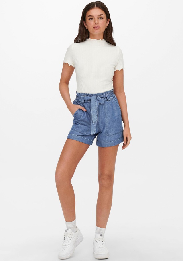 ONLY Shorts »ONLBEA SMILLA HW PB LOOSE DNM SHORTS« im Denim Look
