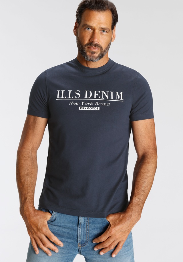 H.I.S T-Shirt schmale Passform, bedrucktes Design, Rundhalsausschnitt