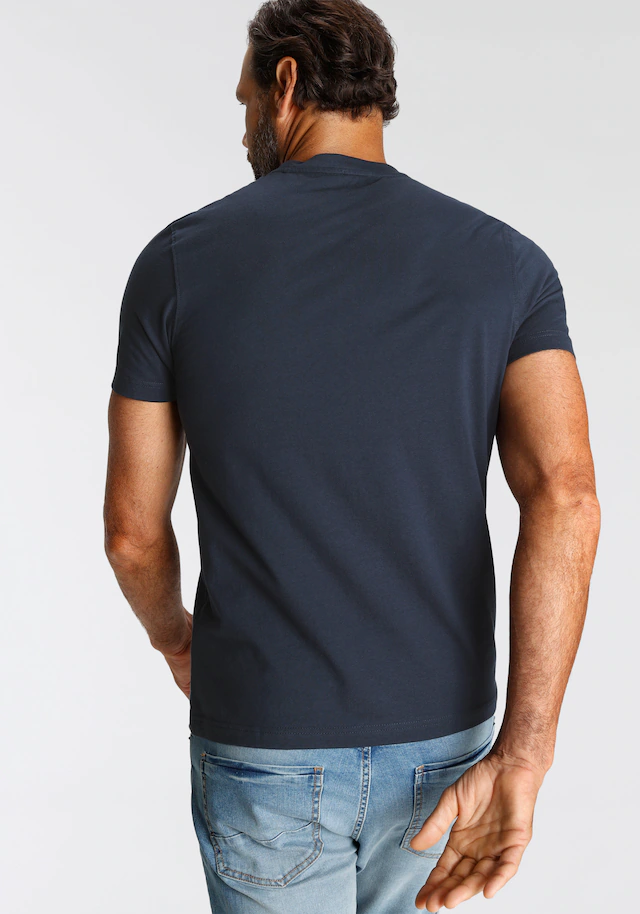 H.I.S T-Shirt schmale Passform, bedrucktes Design, Rundhalsausschnitt