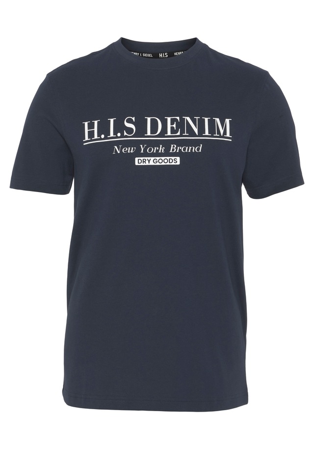 H.I.S T-Shirt schmale Passform, bedrucktes Design, Rundhalsausschnitt