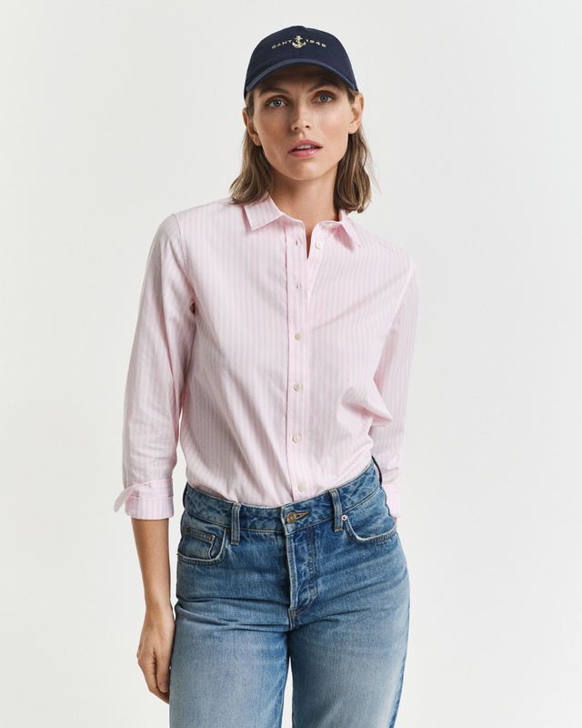 Gant Hemdbluse »REG POPLIN STRIPED SHIRT« mit einer kleinen Logostickerei auf der Brust