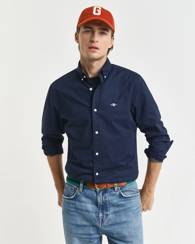 Gant Langarmhemd »SLIM CLASSIC POPLIN SHIRT« mit klassischer Logostickerei auf der Brust