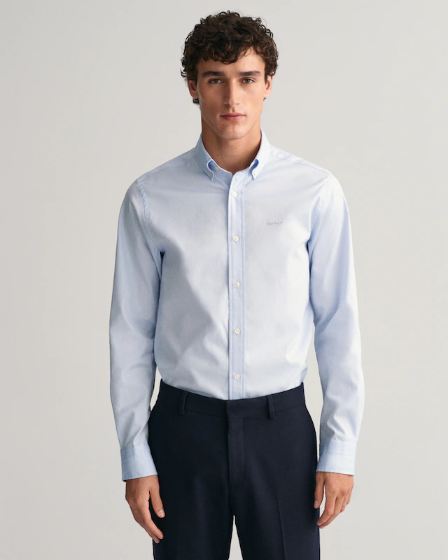 Gant Langarmhemd »SLIM CLASSIC POPLIN SHIRT« mit klassischer Logostickerei auf der Brust