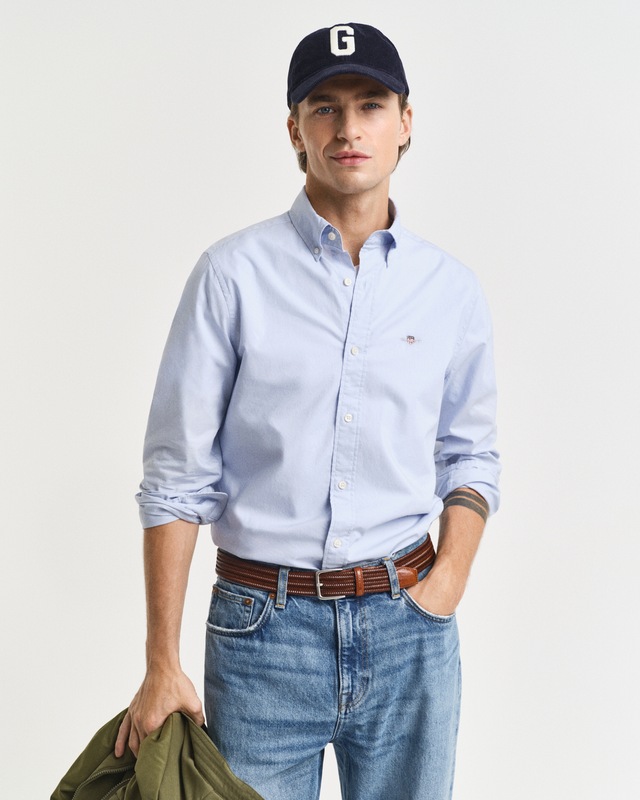 Gant Langarmhemd »SLIM CLASSIC POPLIN SHIRT« mit klassischer Logostickerei auf der Brust