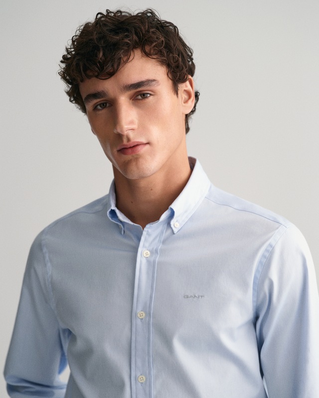 Gant Langarmhemd »SLIM CLASSIC POPLIN SHIRT« mit klassischer Logostickerei auf der Brust