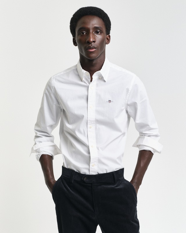 Gant Langarmhemd »SLIM CLASSIC POPLIN SHIRT« mit klassischer Logostickerei auf der Brust