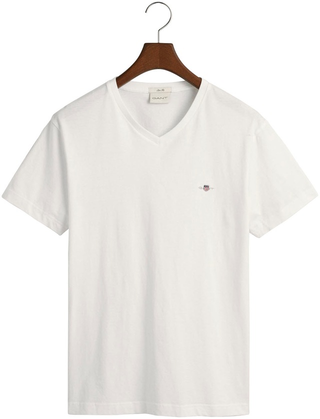 Gant T-Shirt »SLIM SHIELD V-NECK T-SHIRT« mit einer kleinen Logostickerei auf der Brust