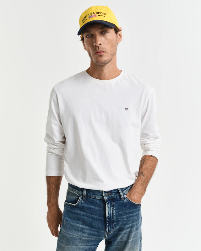 Gant Langarmshirt »REG SHIELD LS T-SHIRT« mit Logostickerei auf der Brust