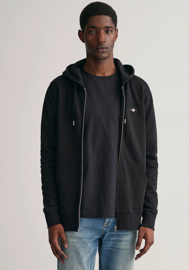 Gant Kapuzensweatjacke »REG SHIELD FULL ZIP HOODIE« mit Logostickerei auf der Brust