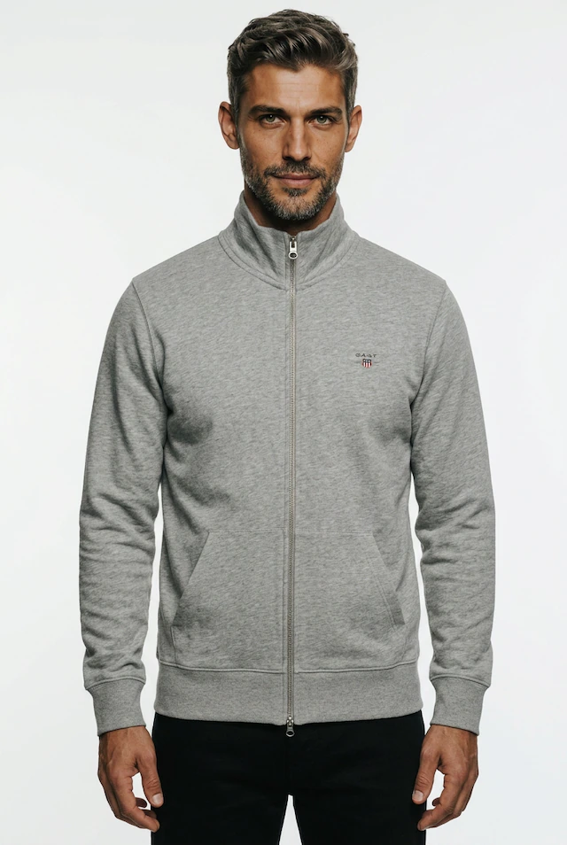 Gant Sweatjacke »REG SHIELD FULL ZIP SWEAT« mit Logostickerei auf der Brust