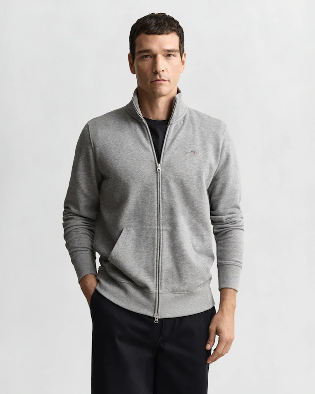 Gant Sweatjacke »REG SHIELD FULL ZIP SWEAT« mit Logostickerei auf der Brust