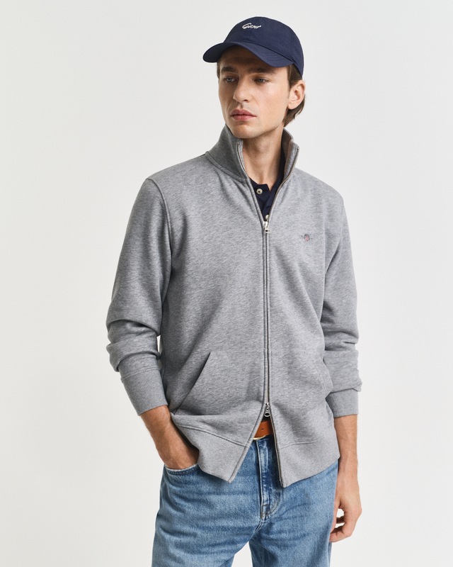 Gant Sweatjacke »REG SHIELD FULL ZIP SWEAT« mit Logostickerei auf der Brust