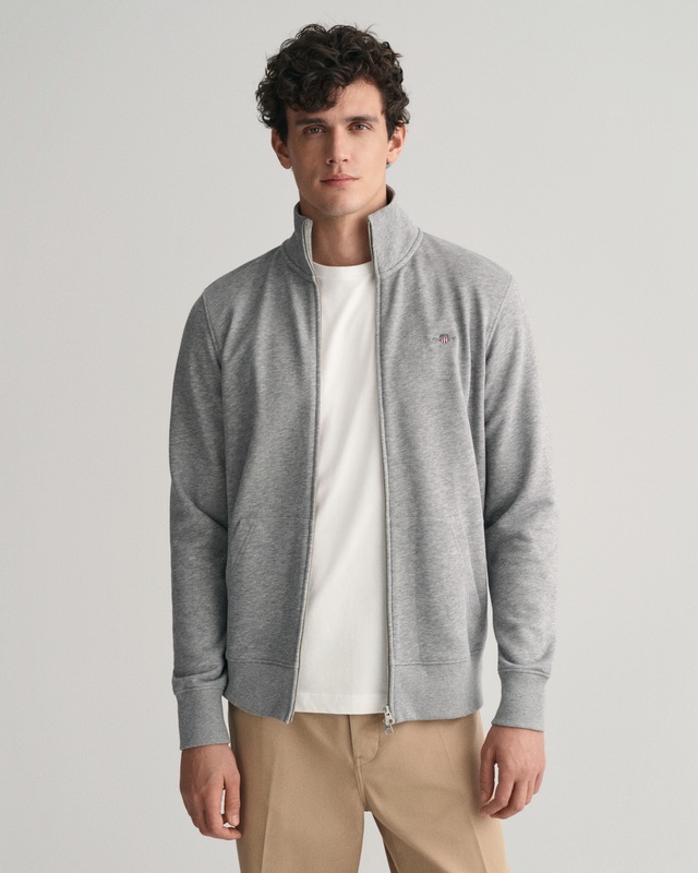 Gant Sweatjacke »REG SHIELD FULL ZIP SWEAT« mit Logostickerei auf der Brust