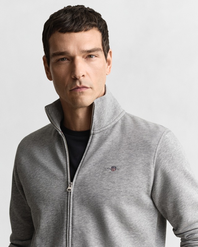 Gant Sweatjacke »REG SHIELD FULL ZIP SWEAT« mit Logostickerei auf der Brust