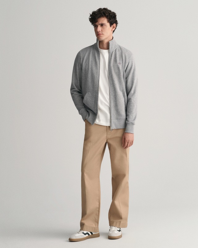 Gant Sweatjacke »REG SHIELD FULL ZIP SWEAT« mit Logostickerei auf der Brust