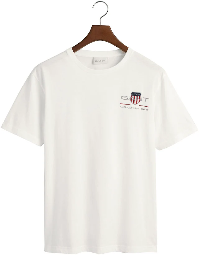 Gant T-Shirt »REG ARCHIVE SHIELD EMB SS T-SHIRT« von dem Archiv aus den 1980er-Jahren inspiriert