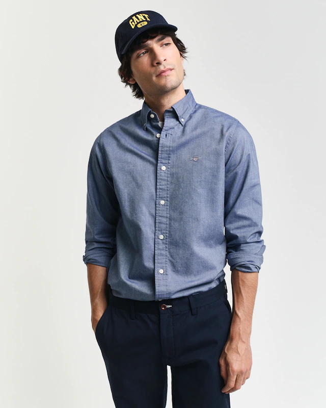 Gant Langarmhemd »Slim Fit Oxford Hemd strukturiert langlebig dicker« Oxford Hemd Slim Fit
