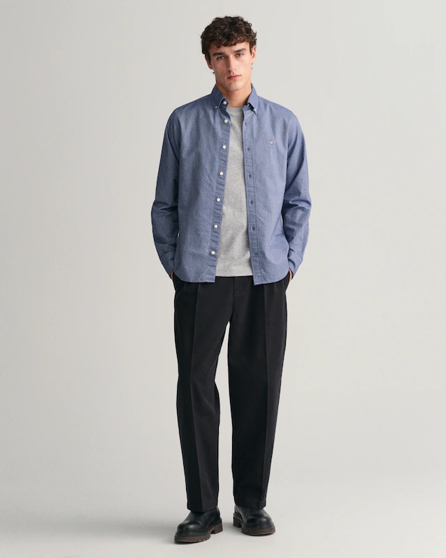 Gant Langarmhemd »Slim Fit Oxford Hemd strukturiert langlebig dicker« Oxford Hemd Slim Fit