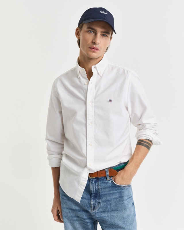 Gant Langarmhemd »Slim Fit Oxford Hemd strukturiert langlebig dicker« Oxford Hemd Slim Fit