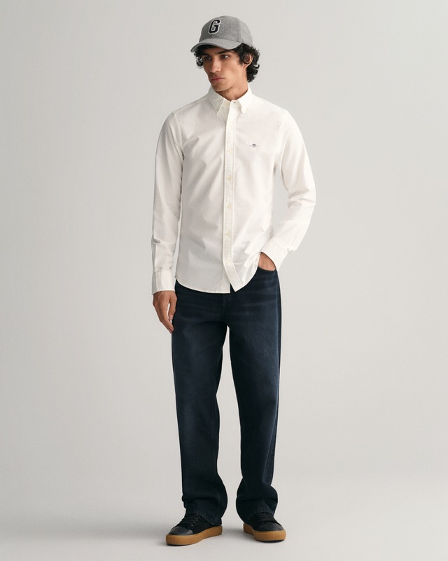 Gant Langarmhemd »Slim Fit Oxford Hemd strukturiert langlebig dicker« Oxford Hemd Slim Fit