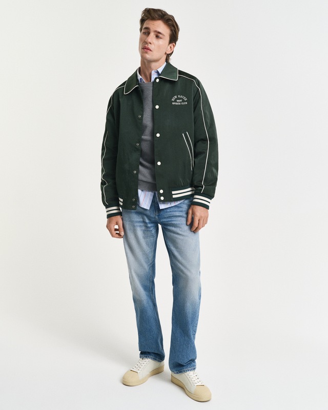 Gant Rundhalspullover »COTTON PIQUE C-NECK« mit Logostickerei auf der Brust