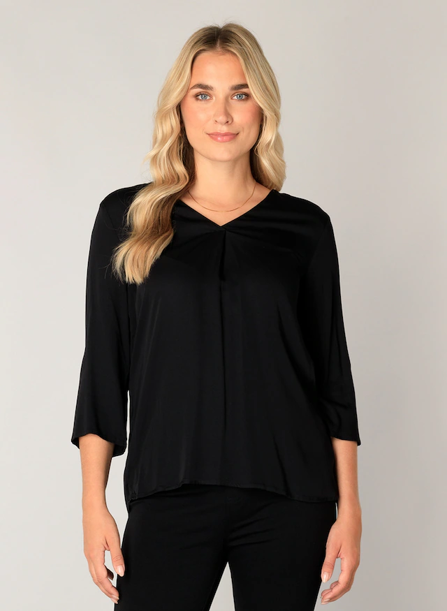 Base Level Shirtbluse mit V-Ausschnitt