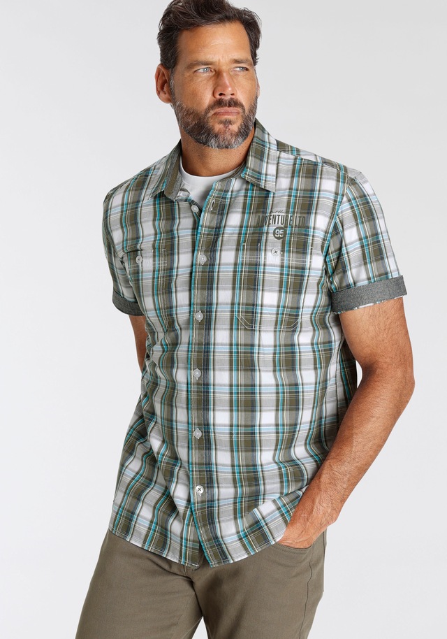 Man's World Kurzarmhemd mit kleinem Brustprint
