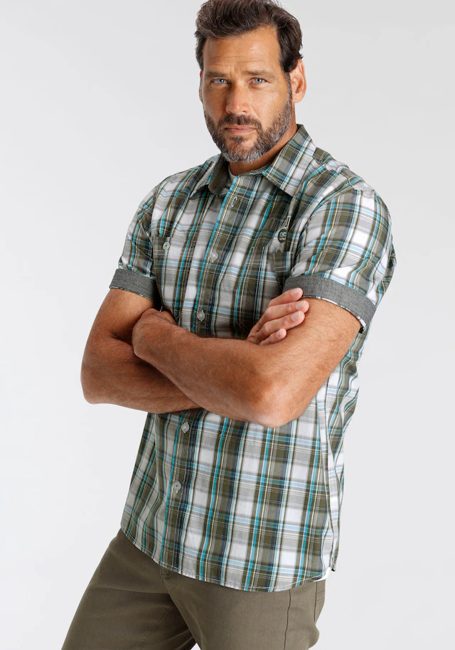 Man's World Kurzarmhemd mit kleinem Brustprint