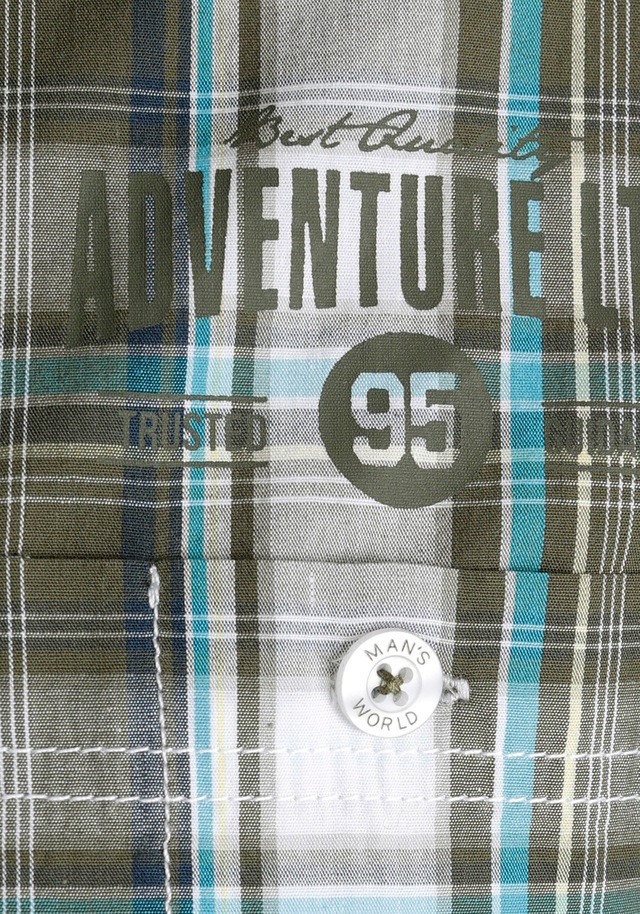 Man's World Kurzarmhemd mit kleinem Brustprint