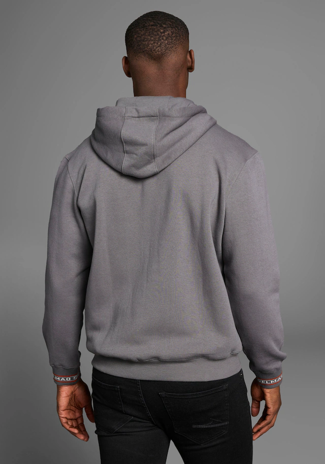DELMAO Kapuzensweatjacke mit kontrastfarbenen Reißverschlüssen
