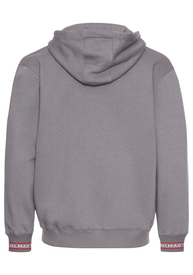 DELMAO Kapuzensweatjacke mit kontrastfarbenen Reißverschlüssen
