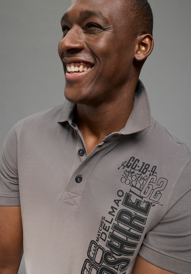 DELMAO Poloshirt kurzärmelig, lässiges Batikmuster, Polokragen
