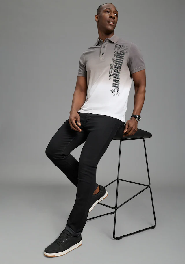 DELMAO Poloshirt kurzärmelig, lässiges Batikmuster, Polokragen
