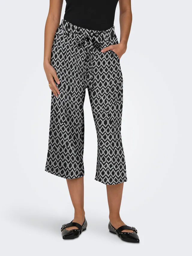 ONLY Palazzohose »ONLWINNER – Culottehose mit elastischem Bund und Kordelzug« Materialmix, regular fit