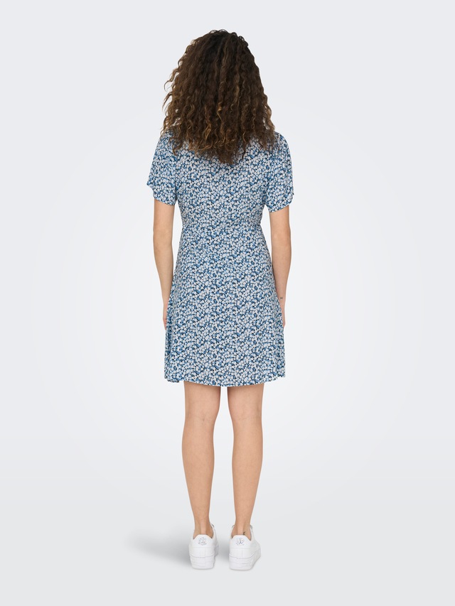 ONLY Minikleid »ONLEVIDA S/S SHORT DRESS WVN NOOS« Viskose, regular fit, V-Ausschnitt