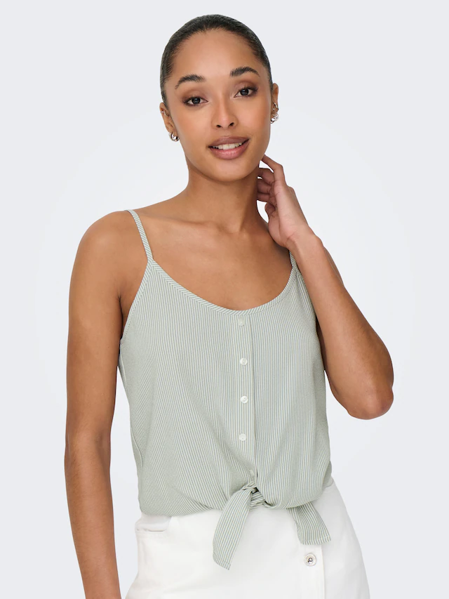ONLY Trägertop »ONLLECEY SL KNOT SINGLET NOOS WVN« Materialmix, regular fit