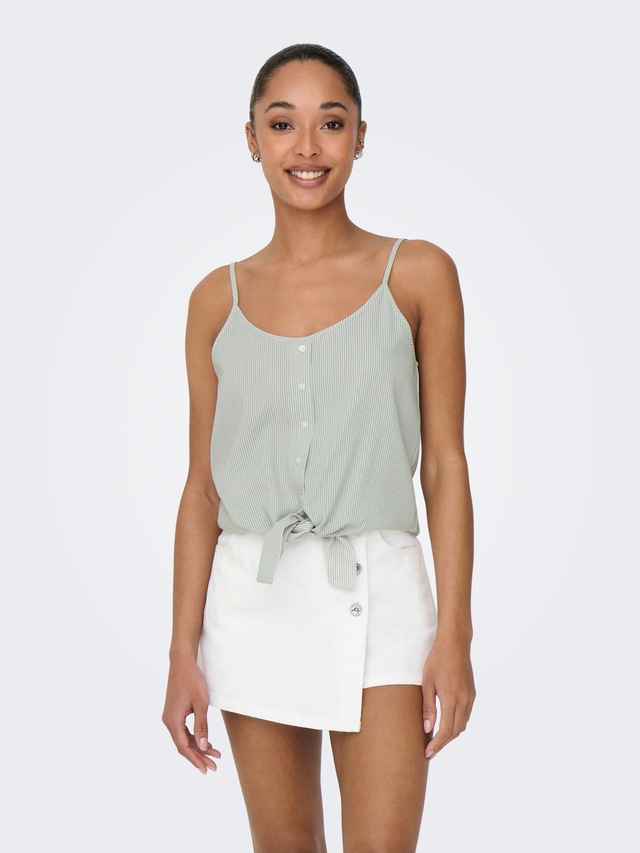 ONLY Trägertop »ONLLECEY SL KNOT SINGLET NOOS WVN« Materialmix, regular fit