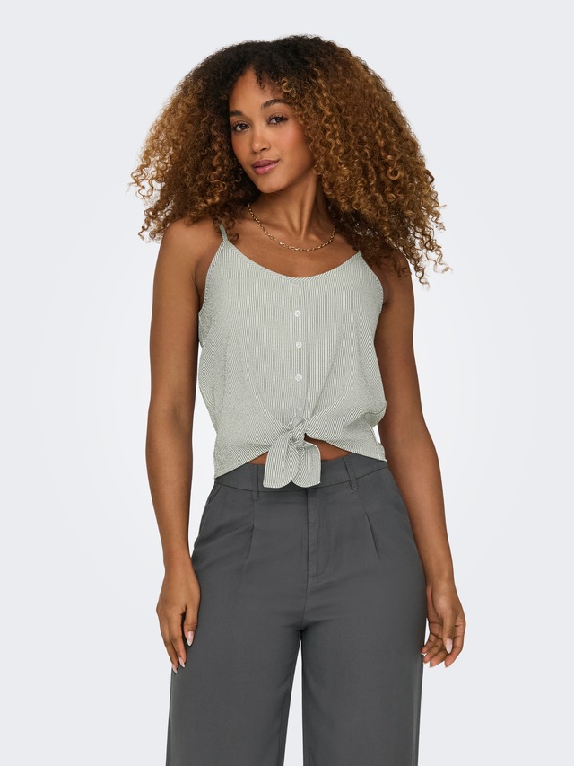 ONLY Trägertop »ONLLECEY SL KNOT SINGLET NOOS WVN« Materialmix, regular fit