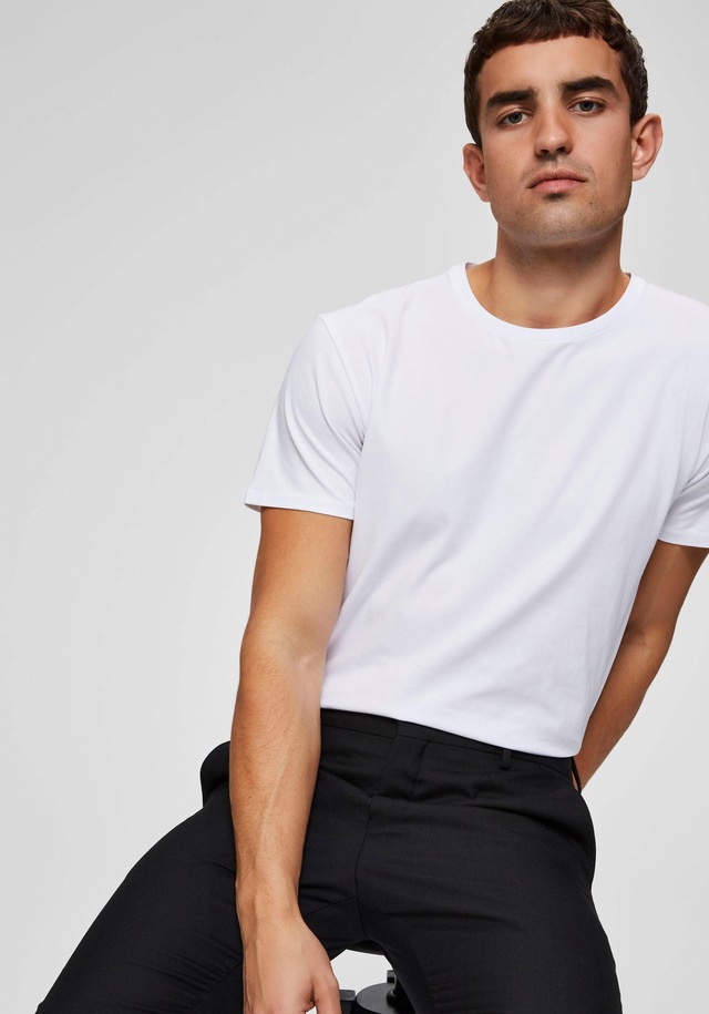 SELECTED Rundhalsshirt »SLHNEWPIMA SS O-NECK TEE NOOS«