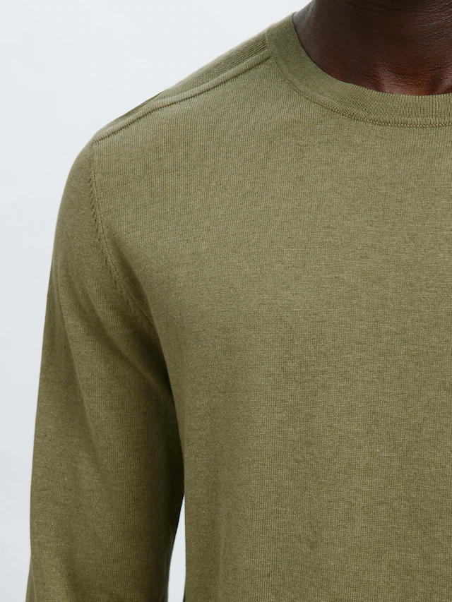 SELECTED Rundhalspullover »SLHBERG CREW NECK NOOS« Baumwolle, regular fit