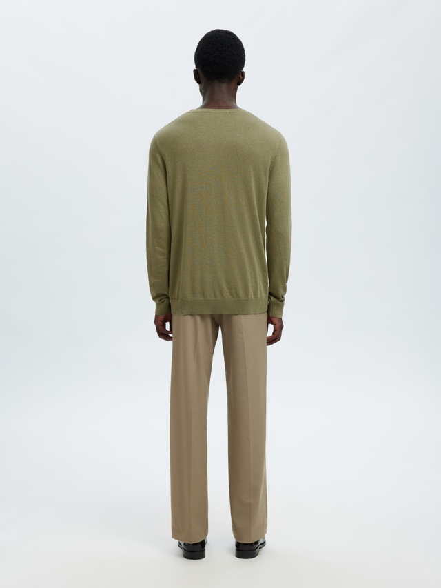 SELECTED Rundhalspullover »SLHBERG CREW NECK NOOS« Baumwolle, regular fit
