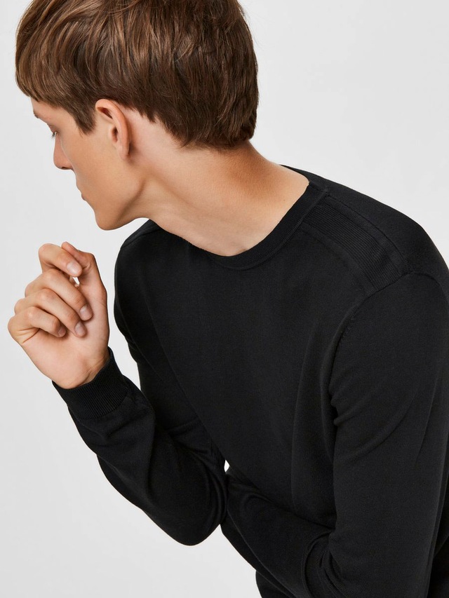 SELECTED Rundhalspullover »SLHBERG CREW NECK NOOS« Baumwolle, regular fit