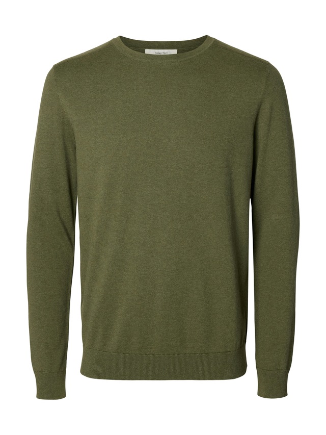 SELECTED Rundhalspullover »SLHBERG CREW NECK NOOS« Baumwolle, regular fit